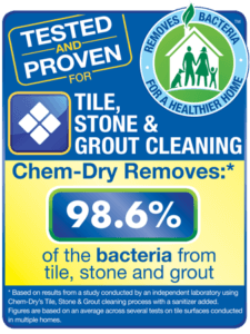 Chem-Dry removes 98.6% of the bacteria from tile, stone, and grout